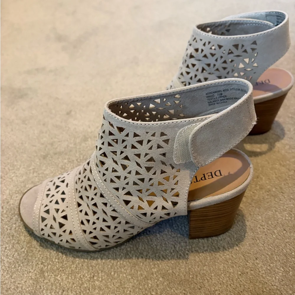 Cream Cut Out Peep-Toe Women's Shoes